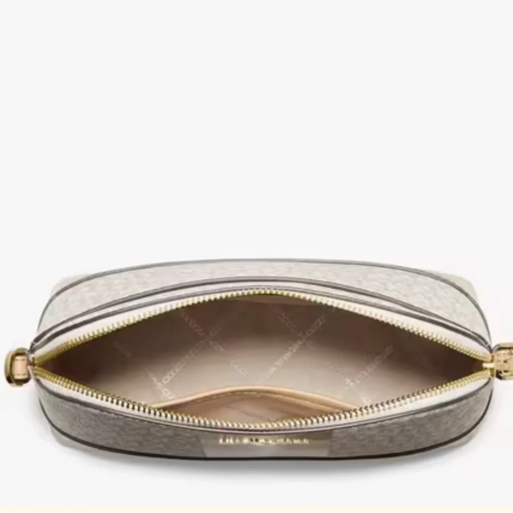 MICHAEL KORS Logo Stripe Dome Crossbody Bag Buttermilk Multi